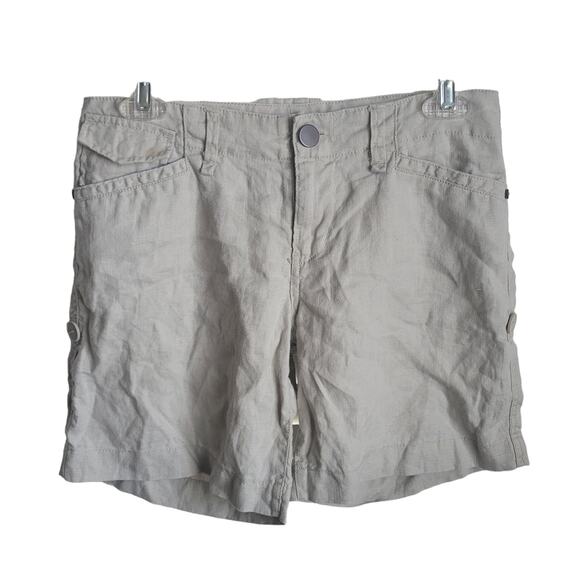 Gianni Bini Linen Shorts Size 23 100% Linen White Colored Good Condition - Picture 1 of 8
